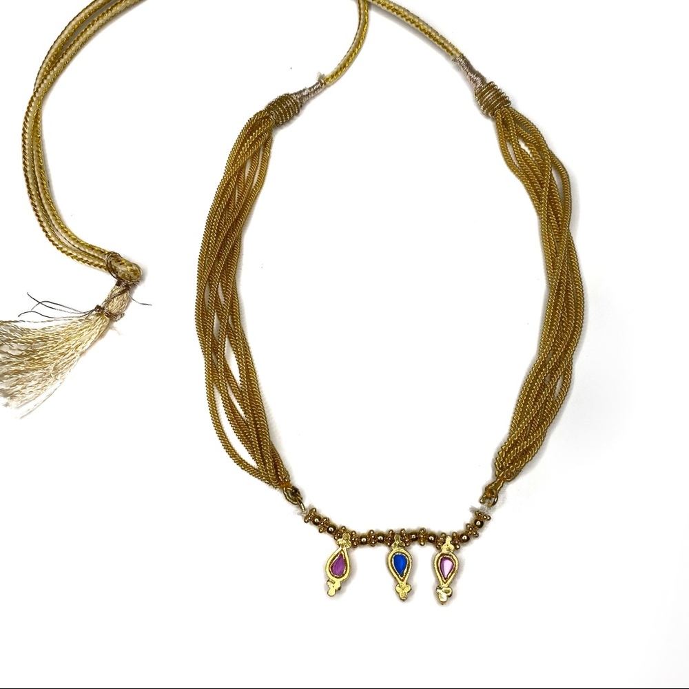 Multi Colored Gold Rope Necklace - Picture 7 of 8